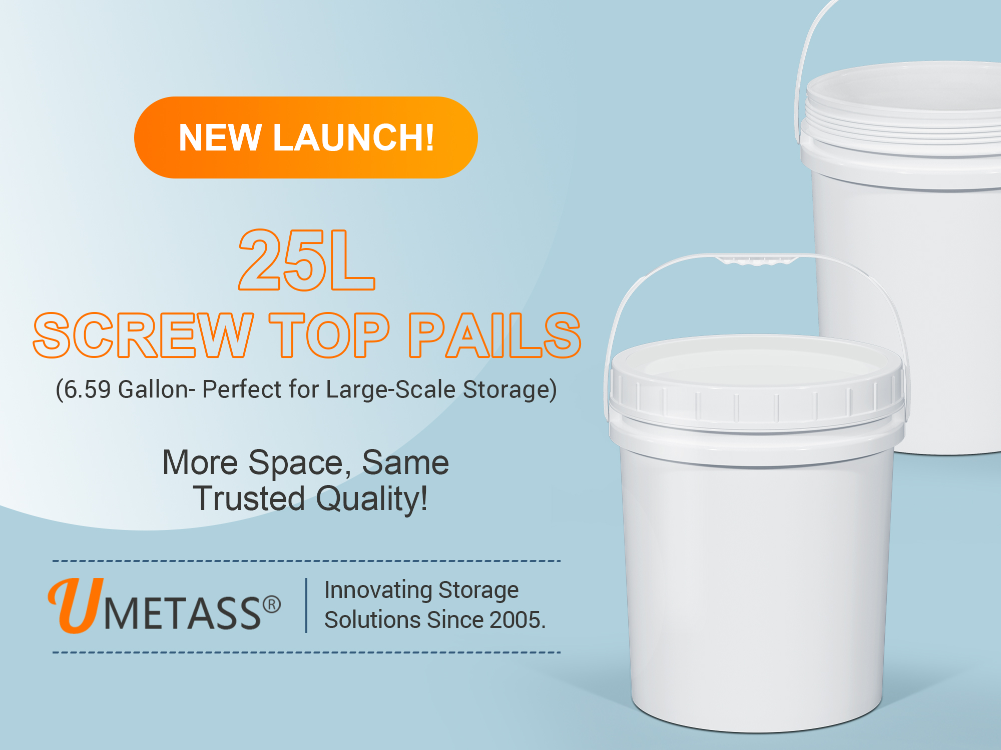 Большие новости! Недавно разработанные 25L LS Wint-Top Pails-больше места, такое же надежное качество!
