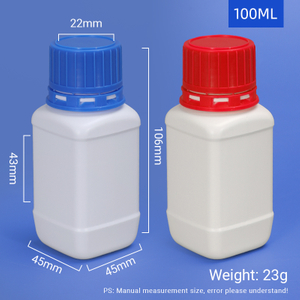Лабораторный класс Утолщенный протекание на 100 мл квадратного HDPE Бутылка бутылка Пластиковые Вейлы для хранения химического реагента