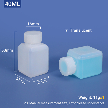 Квадратная бутылка HDPE 40 мл для химикатов