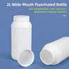Оптовая торговля 2 л фторированной бутылки HDPE герметичный контейнер с широким горлышком для вязких жидкостей и органических растворителей