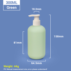 300 мл зеленого пластикового шампуня бутылки с абрикосовой крышкой насоса