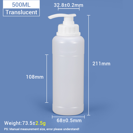 Пластиковая бутылка с насосом для лосьона HDPE на 500 мл