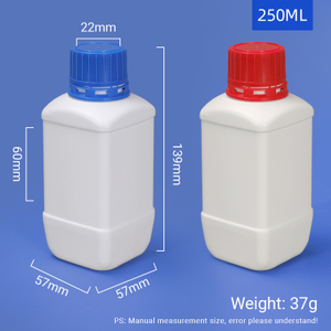 Лабораторный утолщенный герметичный протекание 250 мл квадратной бутылки HDPE для хранения химического реагента 