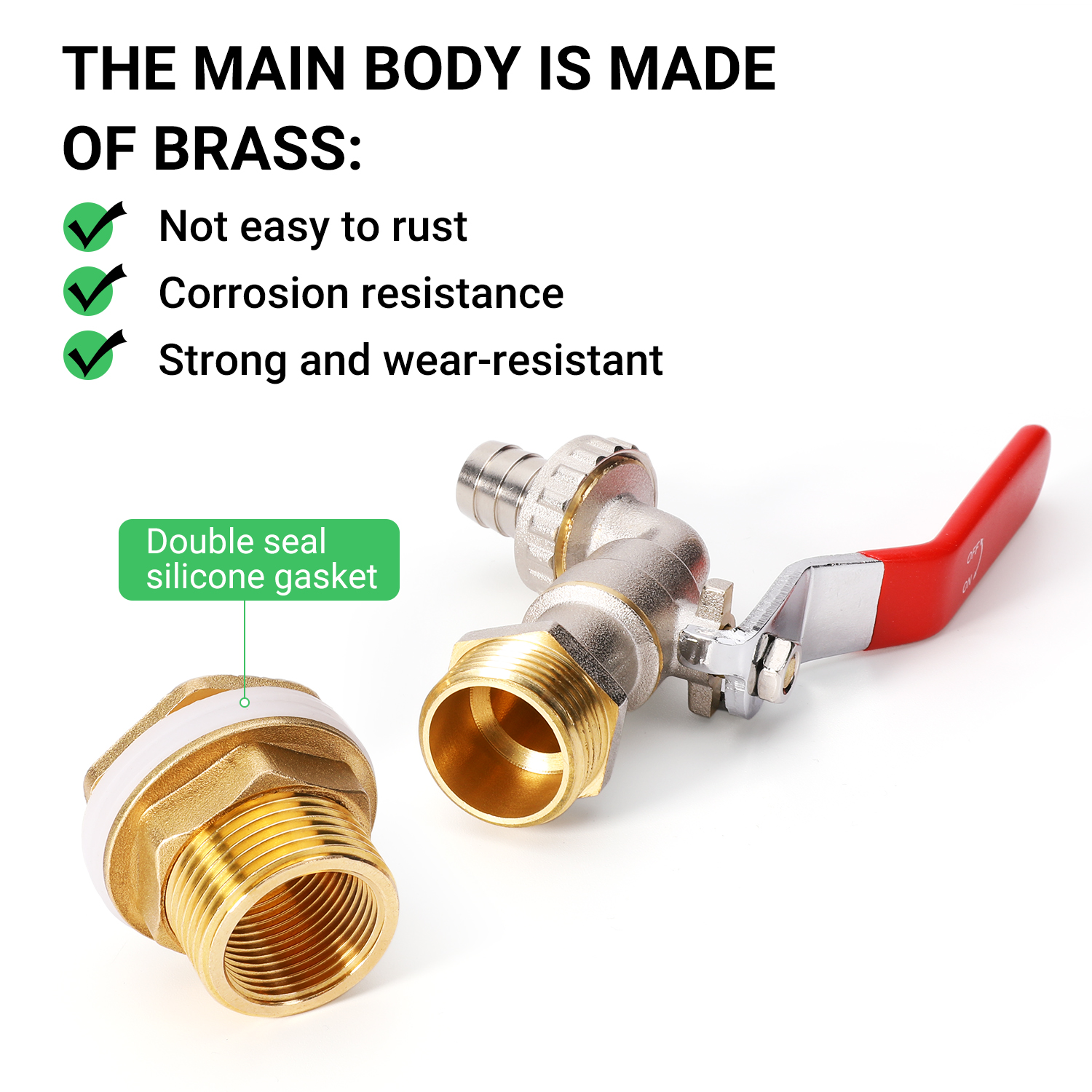 IBC Tote Tote Tank Adapter Faucet Крупная нить S60x6 Выход 1/2 ', 3/4 ' GHT мужской адаптер.