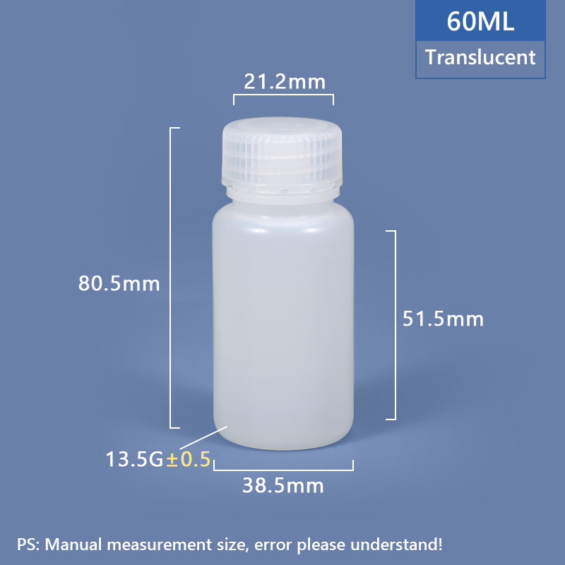 Пластиковая бутылка PP/HDPE шириной 60 мл