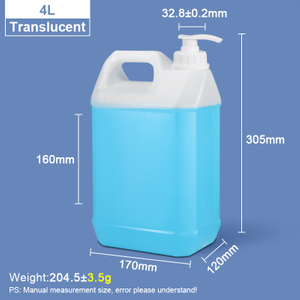 Квадратная пластиковая канистра F-стиля емкостью 4 литра с дозатором-насосом