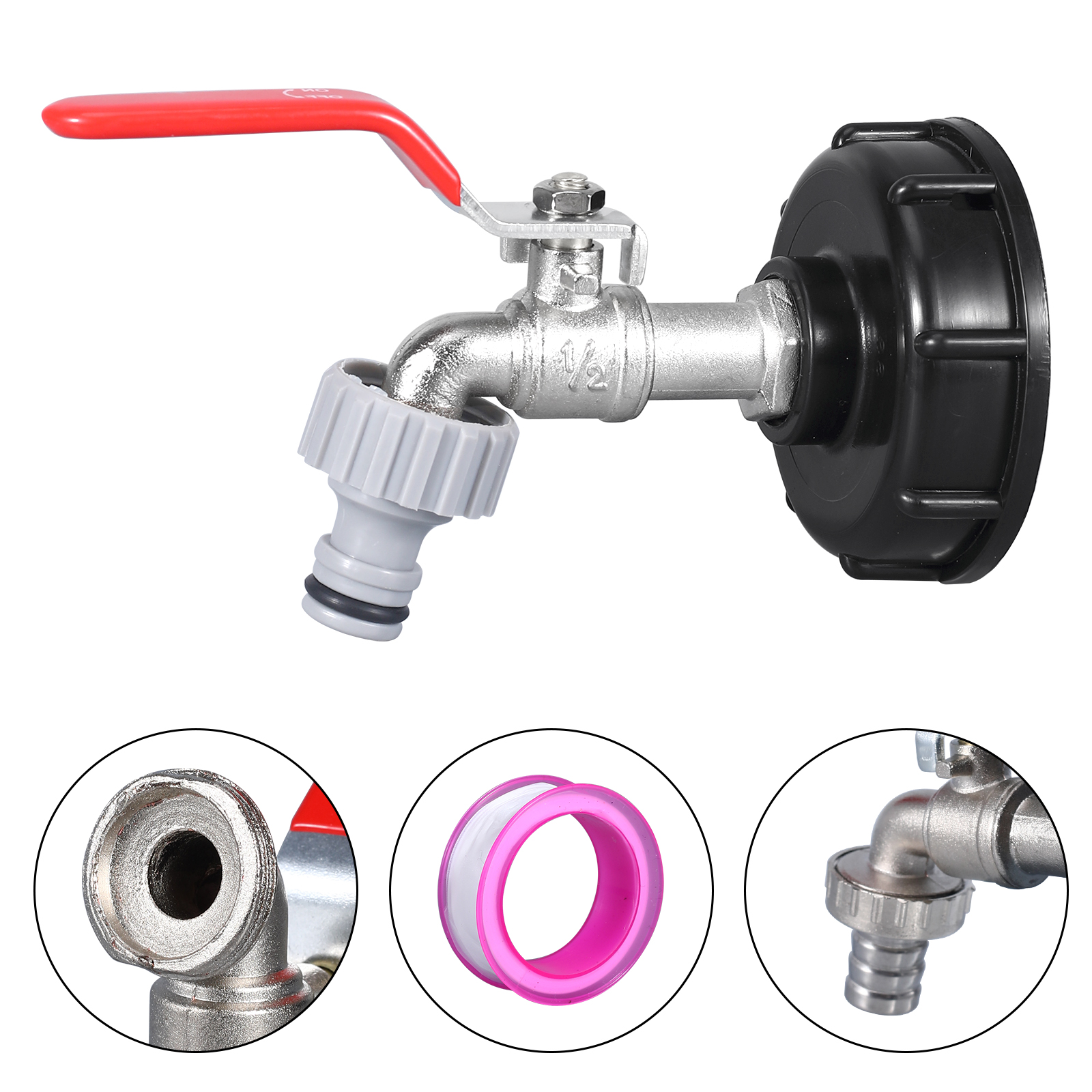 2,36 '' 60x6 Грубая нить, адаптер IBC 1/2 3/4 дюйма женская нить, разъемы для воды в садовом шланга