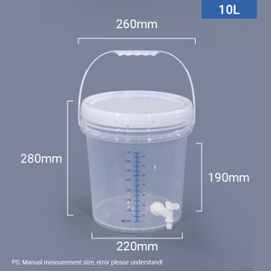 Круглое мерное ведро для смешивания объемом 10 л, пластиковое мерное ведро с краном