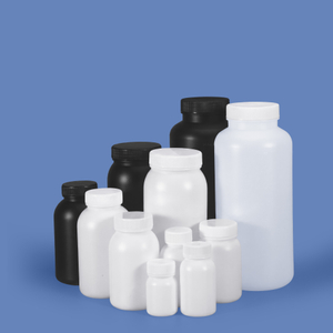 Прямая продажа с фабрики, черно-белая пластиковая бутылка из HDPE с широким горлышком и герметичной внутренней крышкой для использования в химической лаборатории