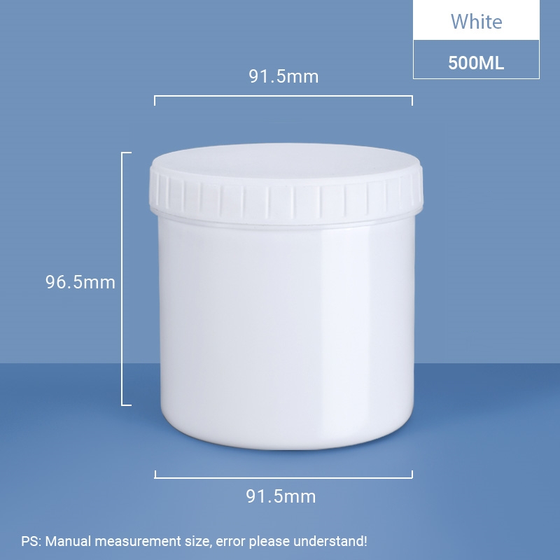 Пластиковая банка с широким горлышком емкостью 500 мл и завинчивающейся крышкой 