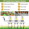 Система капельной ирригации для сада, системы водопроводной системы растений парниковые спринклерные аксессуары, 226 -футовый набор для капельницы с 1/4 1/2 дюйма для труб для открытых растений, приподнятый садовый кровать, двор горшок, газон