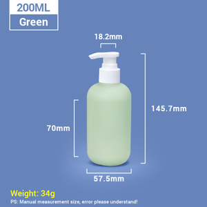 200 мл зеленого пластикового шампуня бутылки с белой крышкой насоса