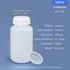 Пластиковая бутылка HDPE объемом 500 мл с широким горлышком и герметичной внутренней крышкой с масштабной линией